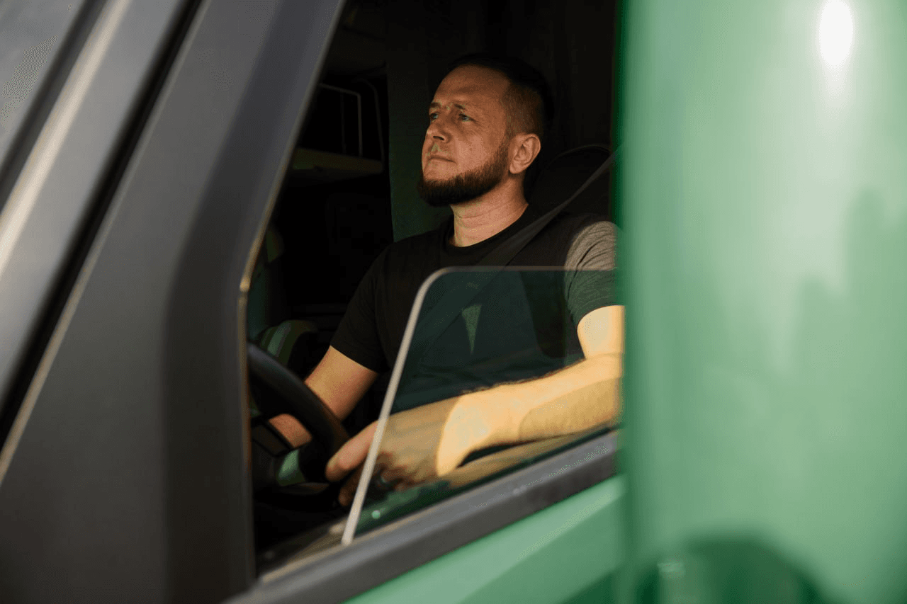An MVM Logistics driver behind the wheel